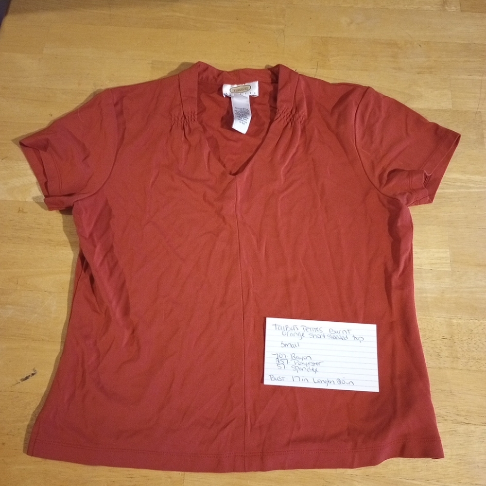 Talbot's Petites Women's Burnt Orange Short sleeved Blouse Small